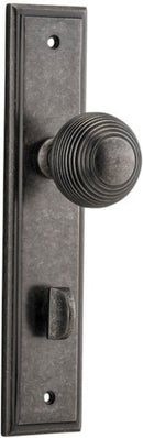 Iver Guildford Door Knob On Stepped Backplate - primehardware