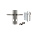 IVER Copenhagen Door Lever Handle On Rectangular Backplate | Entrance Kit (Key/Thumb) | 7 Finishes - Distressed Nickel