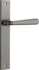 IVER Copenhagen Door Lever Handle On Rectangular Backplate | Passage Lever Set Only | 7 Finishes - Distressed Nickel