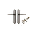 Iver Copenhagen Door Lever Handle on Shouldered Backplate | Passage Kit | 7 Finishes - Distressed Nickel