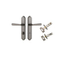 Iver Copenhagen Door Lever Handle on Shouldered Backplate | Separate Privacy Kit | 7 Finishes - Distressed Nickel