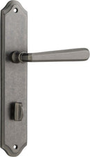 Iver Copenhagen Door Lever Handle on Shouldered Backplate | Privacy Lever Set Only | 7 Finishes - Distressed Nickel