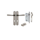 Iver Copenhagen Solid Brass Door Lever on Oval Backplate | Entrance Kit (Key/Key) | 7 Finishes - Distressed Nickel