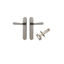 Iver Copenhagen Solid Brass Door Lever on Oval Backplate | Passage Kit | 7 Finishes - Distressed Nickel