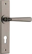 Iver Copenhagen Door Lever on Chamfered Backplate — Entrance Lever Set Only