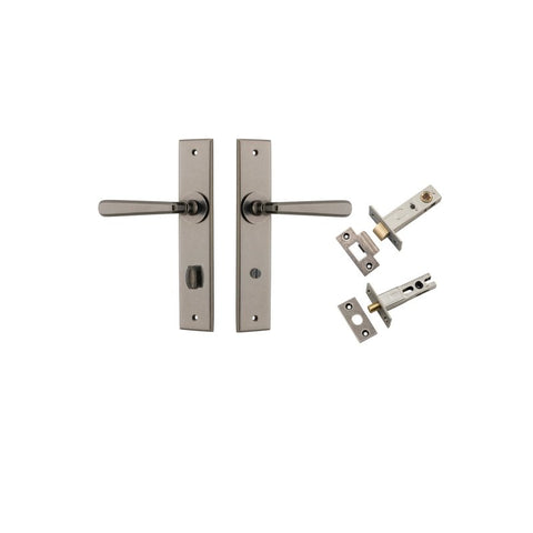 Iver Copenhagen Door Lever on Chamfered Backplate — Separate Privacy Kit