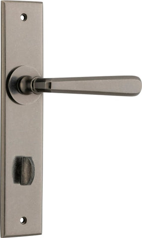 Iver Copenhagen Door Lever on Chamfered Backplate — Privacy Lever Set Only