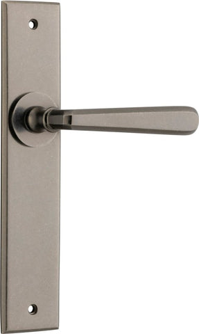 Iver Copenhagen Door Lever on Chamfered Backplate — Passage Lever Set Only
