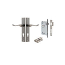IVER Stirling Door Lever Handle On Rectangular Backplate | Entrance Kit (Key/Key) | 8 Finishes - Distressed Nickel
