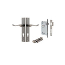 IVER Stirling Door Lever Handle On Rectangular Backplate | Entrance Kit (Key/Thumb) | 8 Finishes - Distressed Nickel
