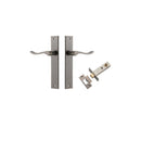 IVER Stirling Door Lever Handle On Rectangular Backplate | Passage Kit | 8 Finishes - Distressed Nickel