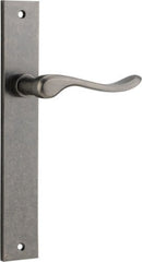 IVER Stirling Door Lever Handle On Rectangular Backplate | Passage Lever Set Only | 8 Finishes - Distressed Nickel