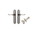 IVER Stirling Door Lever Handle On Shouldered Backplate | Passage Kit | 8 Finishes - Distressed Nickel