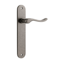 Iver Stirling Solid Brass Door Lever on Oval Backplate | Passage Lever Set Only | 8 Finishes - Distressed Nickel