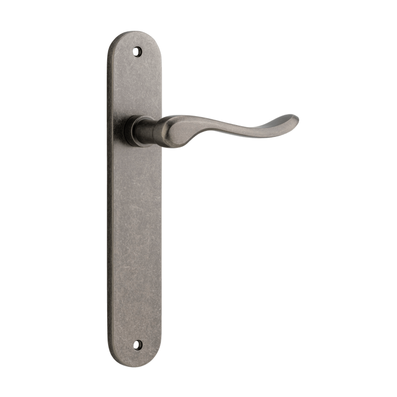 Iver Stirling Door Lever Handle On Oval Backplate - primehardware
