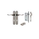 Iver Stirling Solid Brass Door Lever on Oval Backplate | Entrance Kit (Key/Key) | 8 Finishes - Distressed Nickel