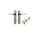 Iver Stirling Solid Brass Door Lever on Oval Backplate | Passage Kit | 8 Finishes - Distressed Nickel