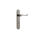 Iver Stirling Solid Brass Door Lever on Oval Backplate | Privacy Lever Set Only | 8 Finishes - Distressed Nickel