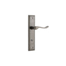 IVER Stirling Door Lever Handle On Stepped Backplate | Privacy Lever Set Only | 8 Finishes - Distressed Nickel