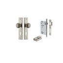 IVER Cambridge Door Knob On Chamfered Backplate | Entrance Kit (Key/Key) | 9 Finishes - Distressed Nickel