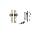 IVER Cambridge Door Knob On Chamfered Backplate | Entrance Kit (Key/Thumb) | 9 Finishes - Distressed Nickel
