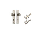 IVER Cambridge Door Knob On Chamfered Backplate | Separate Privacy Kit | 9 Finishes - Distressed Nickel