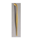 Gold-colored hair straightener on a gray background