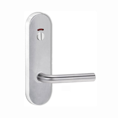 Lockwood 2916 Round End Plate With Privacy Indicator Turn & 97 Lever Satin Chrome 2916/97SC - primehardware