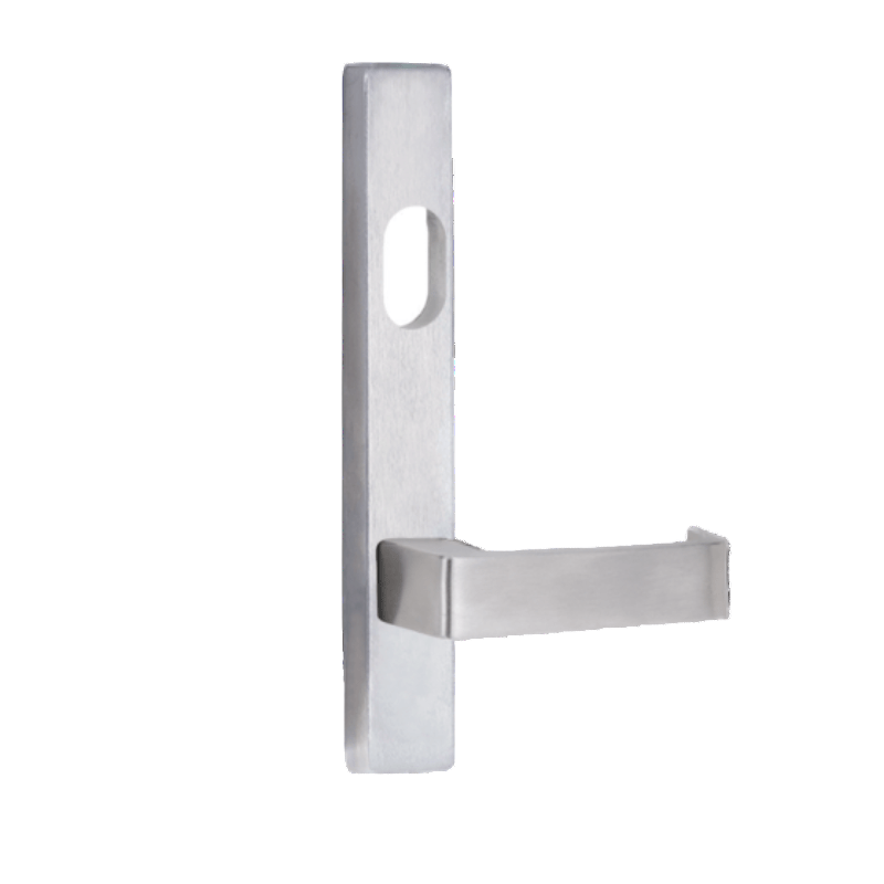 Lockwood 4601 Square End Plate With Cylinder Hole & 90 Lever Satin Chrome 4601/90SC - primehardware