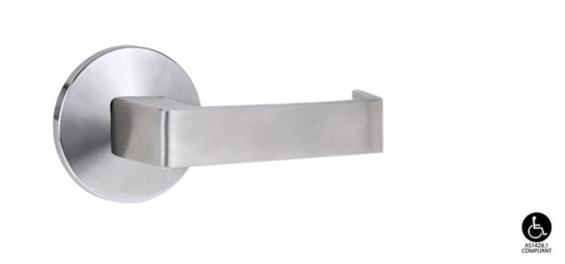 Lockwood 1360 Series 90 Lever on Round Rose Full Set Satin Chrome 1360/1361/90SC - primehardware