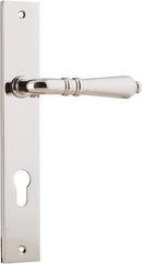 IVER Sarlat Lever Door Handle On Rectangular Backplate | Entrance Lever Set Only | 10 Finishes - Polished Nickel