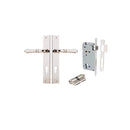 IVER Sarlat Lever Door Handle On Rectangular Backplate | Entrance Kit (Key/Key) | 10 Finishes - Polished Nickel