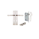 IVER Sarlat Lever Door Handle On Rectangular Backplate | Entrance Kit (Key/Thumb) | 10 Finishes - Polished Nickel