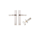 IVER Sarlat Lever Door Handle On Rectangular Backplate | Passage Kit | 10 Finishes - Polished Nickel