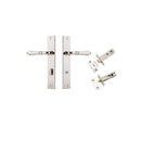 IVER Sarlat Lever Door Handle On Rectangular Backplate | Separate Privacy Kit | 10 Finishes - Polished Nickel