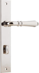 IVER Sarlat Lever Door Handle On Rectangular Backplate | Privacy Lever Set Only | 10 Finishes - Polished Nickel