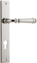IVER Verona Door Lever Handle On Rectangular Backplate | Entrance Lever Set Only | 9 Finishes - Polished Nickel