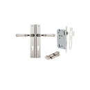 IVER Verona Door Lever Handle On Rectangular Backplate | Entrance Kit (Key/Thumb) | 9 Finishes - Polished Nickel
