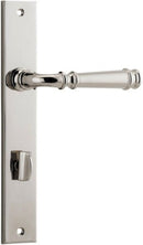 IVER Verona Door Lever Handle On Rectangular Backplate | Privacy Lever Set Only | 9 Finishes - Polished Nickel