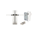 IVER Annecy Door Lever Handle On Rectangular Backplate | Entrance Kit (Key/Key) | 9 Finishes - Polished Nickel