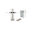 IVER Annecy Door Lever Handle On Rectangular Backplate | Entrance Kit (Key/Thumb) | 9 Finishes - Polished Nickel