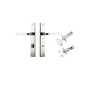IVER Annecy Door Lever Handle On Rectangular Backplate | Separate Privacy Kit | 9 Finishes - Polished Nickel