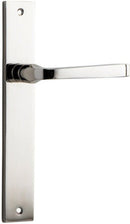 IVER Annecy Door Lever Handle On Rectangular Backplate | Entrance Lever Set Only | 9 Finishes - Polished Nickel