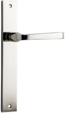IVER Annecy Door Lever Handle On Rectangular Backplate | Passage Lever Set Only | 9 Finishes - Polished Nickel