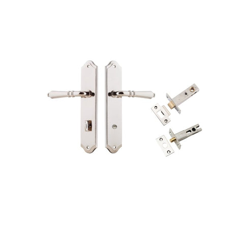 IVER Sarlat Lever Door Handle On Shouldered Backplate | Separate Privacy Kit | 10 Finishes - Polished Nickel