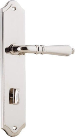 IVER Sarlat Lever Door Handle On Shouldered Backplate | Privacy Lever Set Only | 10 Finishes - Polished Nickel