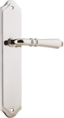 IVER Sarlat Lever Door Handle On Shouldered Backplate | Passage Lever Set Only | 10 Finishes - Polished Nickel