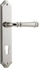 IVER Verona Door Lever Handle On Shouldered Backplate | Entrance Lever Set Only | 9 Finishes - Polished Nickel