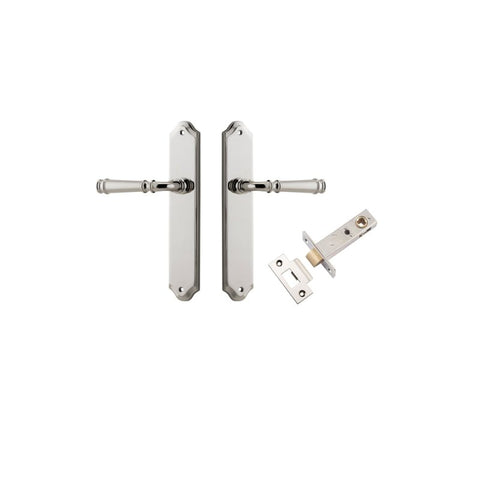 IVER Verona Door Lever Handle On Shouldered Backplate | Passage Kit | 9 Finishes - Polished Nickel