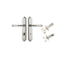 IVER Verona Door Lever Handle On Shouldered Backplate | Separate Privacy Kit | 9 Finishes - Polished Nickel
